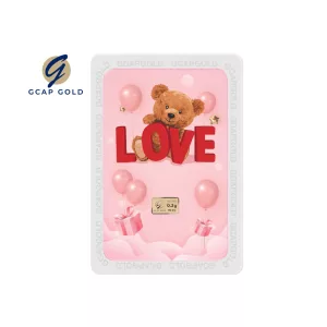 ทองคำแท่ง 96.50% น้ำหนัก 0.3 กรัม GCAP GOLD Gift Card ลาย Lovely Bear จัดส่งฟรี