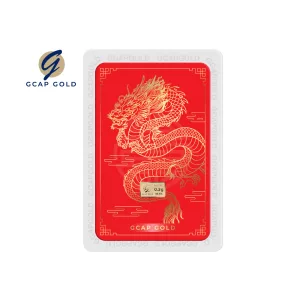 GCAP GOLD ทองคำแท่ง 0.3 กรัม ลาย จักรพรรดิมังกร ทองคำ 96.50% จัดส่งฟรี