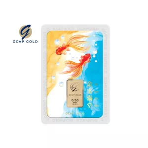 GCAP GOLD ทองคำแท่ง 2 สลึง ลาย ปลาทองเรียกทรัพย์ ทองคำ 96.50% จัดส่งฟรี